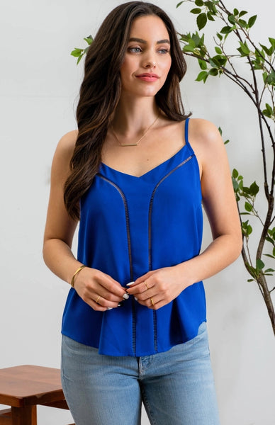 Ladder Lace Spaghetti Strap Top