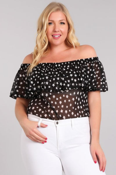 Off The Shoulder Star Bodysuit