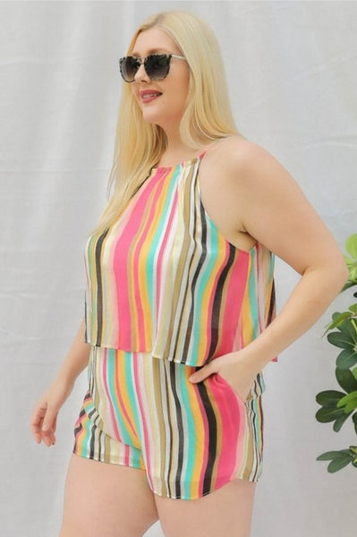 Colorful Striped Romper