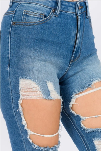 Curvy Thigh Cut Out Jeans