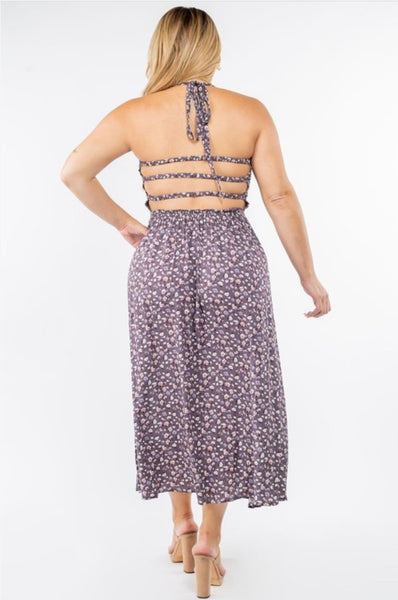 Smocked String Back Dress Curvy