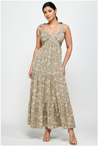 Tiered Tie Strap Maxi