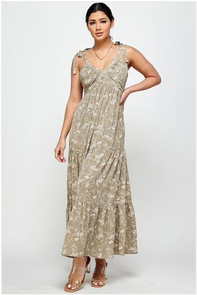 Tiered Tie Strap Maxi