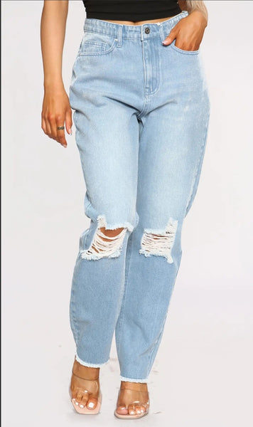 Light Washed Mom Jeans